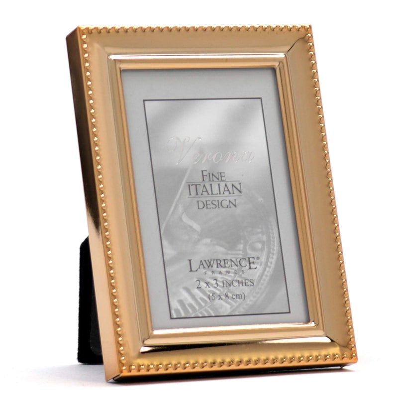 Lawrence Frames - 11723 Classic Bead Picture Frame  2.5x3.5  Gold - Image 2