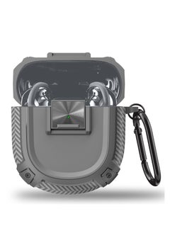 Case for Bose QuietComfort Earbuds II (2022), Ultra Earbuds (2023) Case, TPU Military Shell Protective Cover, Shockproof Protective Cover, with Keychain and Lanyard (Gray)