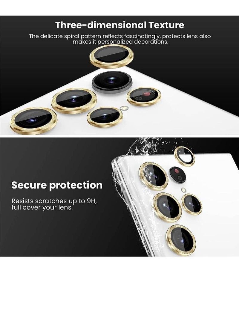 GENNEXT Samsung Galaxy S23 Ultra Camera Lens Protector, 9H Tempered Glass Camera Cover Screen Protector Metal Individual Ring for S23 Ultra 5G 2023 Gold - Image 3