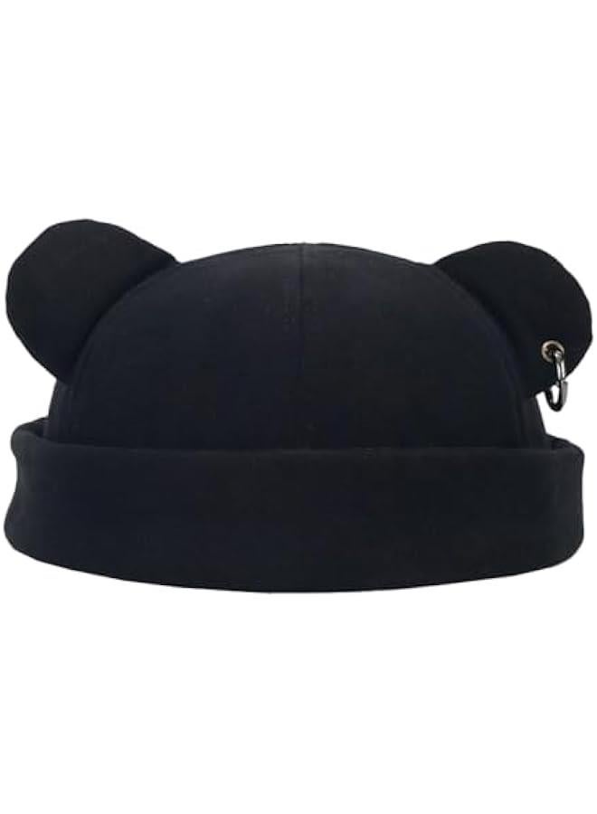 Generic Fall Winter Beanie Hats for Women Men Bear Ear Skull Cap Brimless Cap Adjustable Docker Cap  - Image 1