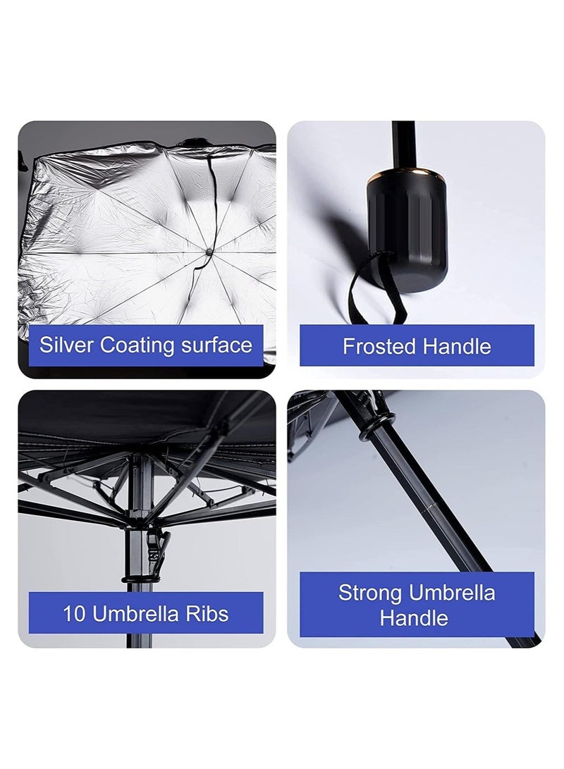 ELTRAZONE Car Windshield Sun Shade Umbrella, Foldable Car Sunshade, Brella Shield for Car, Car Umbrella Sun Shade Protect Vehicle from UV Sun and Heat - Image 3