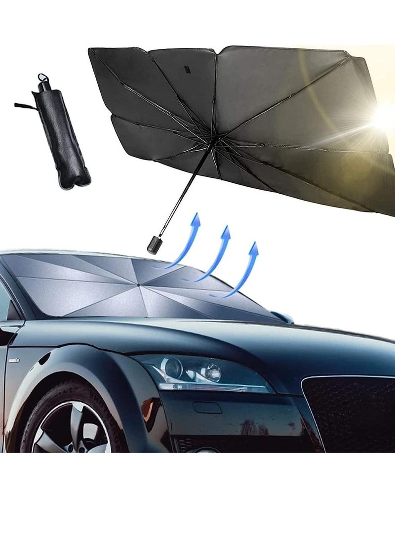 ELTRAZONE Car Windshield Sun Shade Umbrella, Foldable Car Sunshade, Brella Shield for Car, Car Umbrella Sun Shade Protect Vehicle from UV Sun and Heat - Image 1