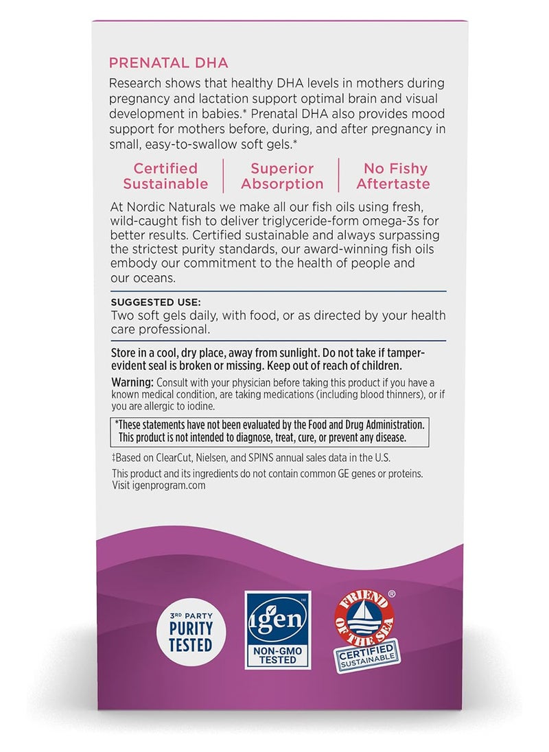 NORDIC NATURALS Prenatal Dha Unflavored 90 Ct 500 Mg  - Image 3