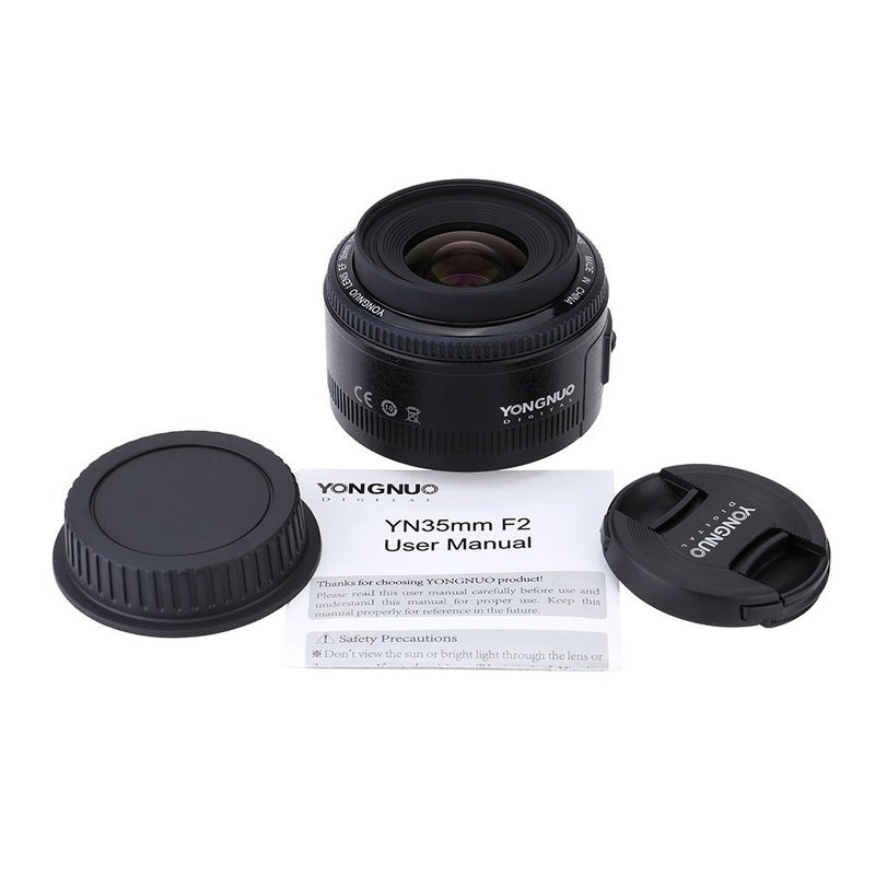 YONGNUO عدسة YONGNUO YN35mm F2 1:2 AF/MF واسعة الزاوية ثابتة/أساسية بتركيز تلقائي لكاميرا كانون EF Mount EOS - Image 4