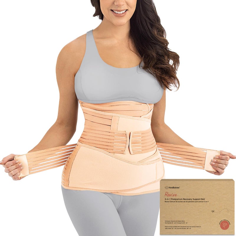 3 in 1 Postpartum Belly Support Recovery Wrap Postpartum Belly Band After Birth Brace Slimming Girdles Body Shaper Waist Shapewear Post Surgery Pregnancy Belly Support Band Classic Ivory XL