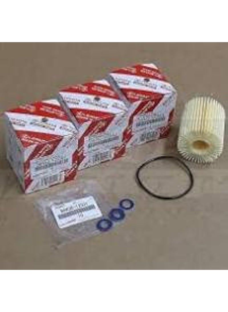 TOYOTA GENUINE TOYOTA OEM OIL FILTER + DRAIN PLUG WASHER 3PC 04152-YZZA3 / 90430-12031  - Image 1