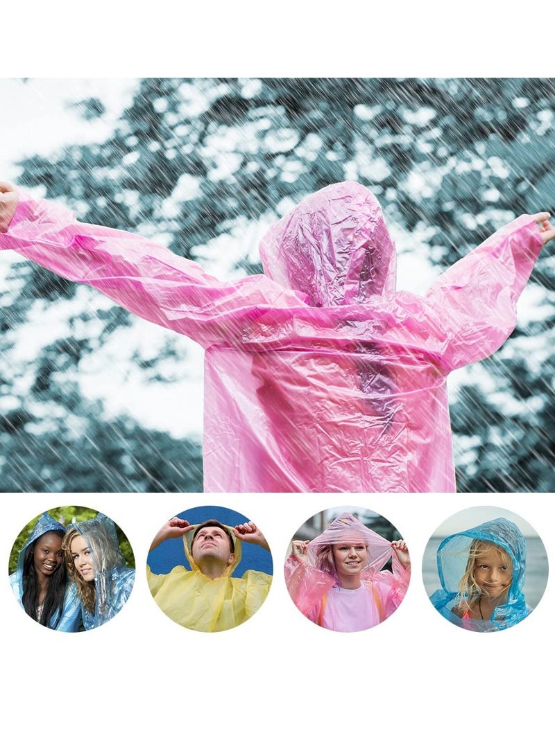 Disposable Emergency Rain Ponchos, Waterproof Raincoats Packaged in Keychain Balls with Hooks, Colorful Portable Adult Rainwear for Camping, Cycling Outdoor Activities 6 Pieces - Image 3