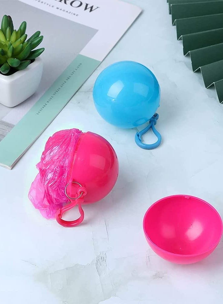 Disposable Emergency Rain Ponchos, Waterproof Raincoats Packaged in Keychain Balls with Hooks, Colorful Portable Adult Rainwear for Camping, Cycling Outdoor Activities 6 Pieces - Image 5