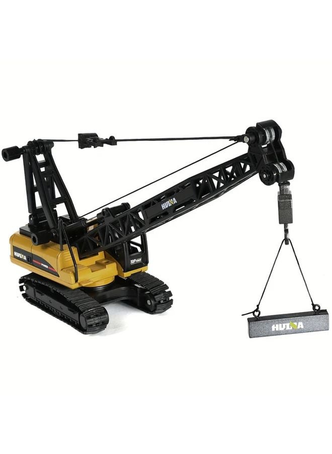 1 50 Scale Alloy Construction Crane Toy 4 Colors Manual Push Inertial Gliding Vehicle Model - Image 1