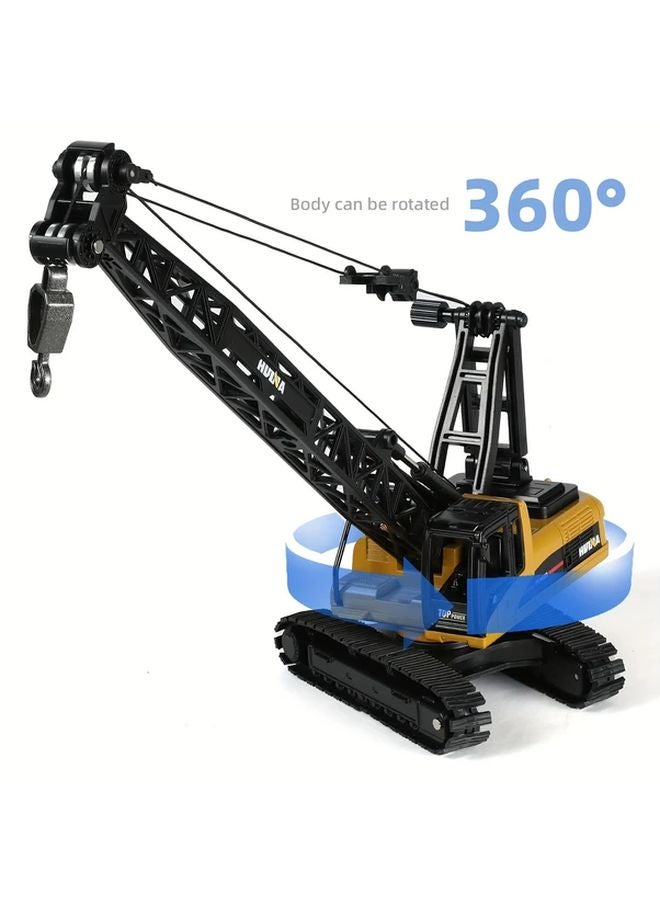 1 50 Scale Alloy Construction Crane Toy 4 Colors Manual Push Inertial Gliding Vehicle Model - Image 5