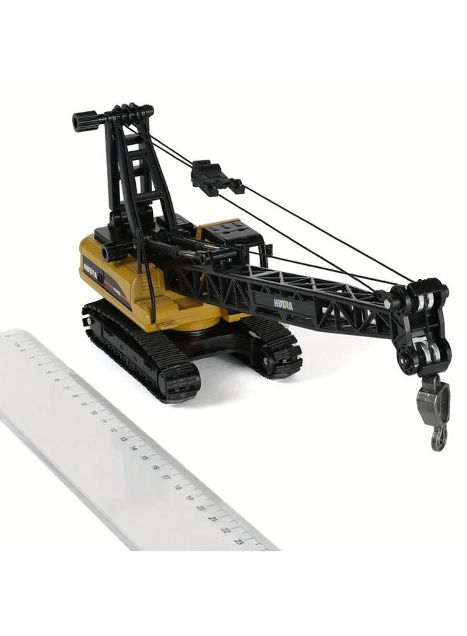 1 50 Scale Alloy Construction Crane Toy 4 Colors Manual Push Inertial Gliding Vehicle Model - Image 4
