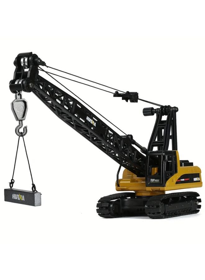 1 50 Scale Alloy Construction Crane Toy 4 Colors Manual Push Inertial Gliding Vehicle Model - Image 2