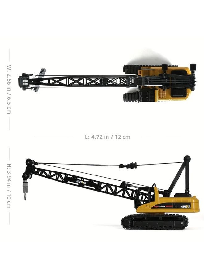 1 50 Scale Alloy Construction Crane Toy 4 Colors Manual Push Inertial Gliding Vehicle Model - Image 3