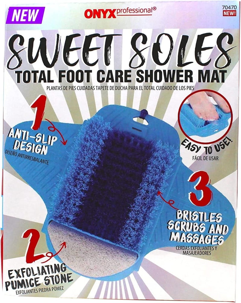 Onyx Professional Pumice Stone Foot Scrubber Shower Mat - Anti-Slip Suction Cup Design for Foot Care – Dead Skin Remover, Foot Exfoliator, Callus Remover for Baby Soft Feet by Onyx Professional 