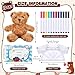 Blueweenly 40 Pcs Make Your Own Stuffed Bear Kit Craft DIY Plush Animal Gift 10 Pcs 984 Inches Rose Velvet Bear 10 White T Shirt 10 Set 12 Color Watercolor Pen 10 Paper CardBrown - Image 4
