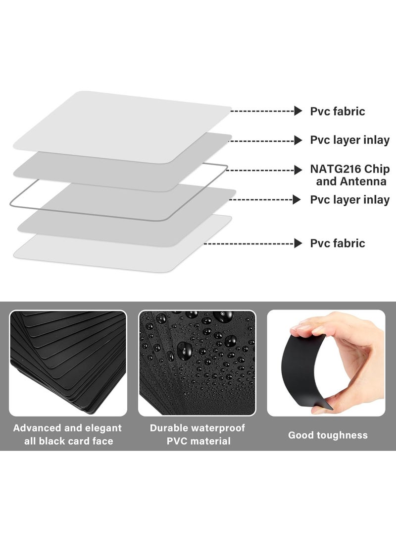 NFC NTAG215 Blank Black PVC Cards (Pack of 2) – 540 Bytes | Programmable, Waterproof, Compatible with All NFC-Enabled Smartphones, TagMo, Google review, Access Control, Business cards,Hotels,welcome - Image 3