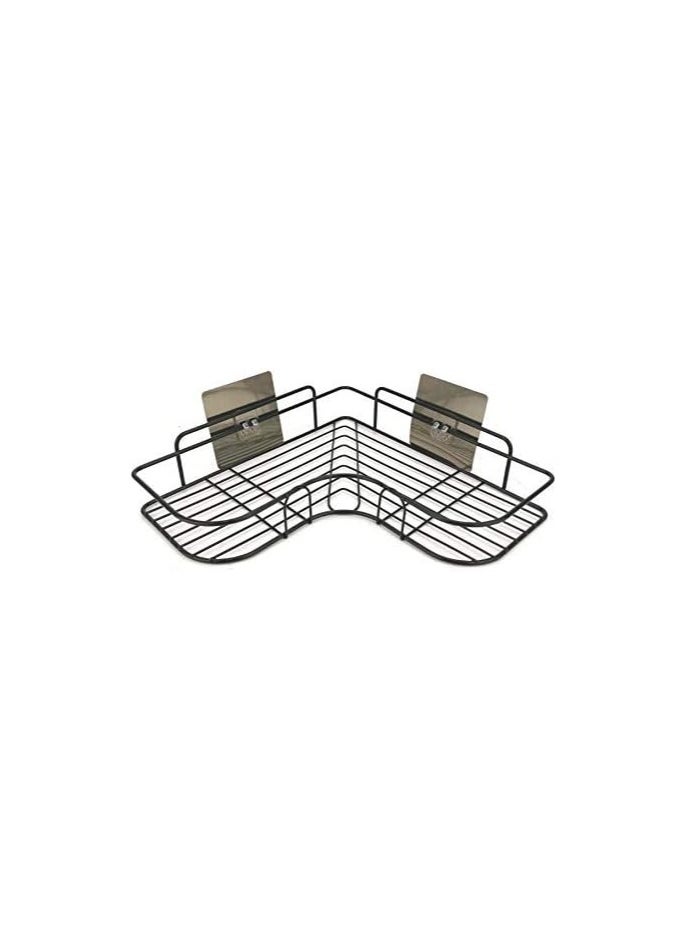 Spaceshoop Corner Shelf Bathroom Shelf Organizer Shower Caddy Storage Box Shampoo Holder Black 1pcs  - Image 1