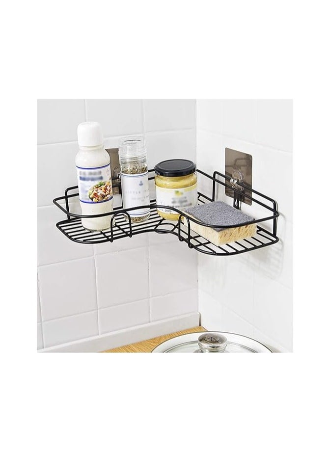 Spaceshoop Corner Shelf Bathroom Shelf Organizer Shower Caddy Storage Box Shampoo Holder Black 1pcs  - Image 2