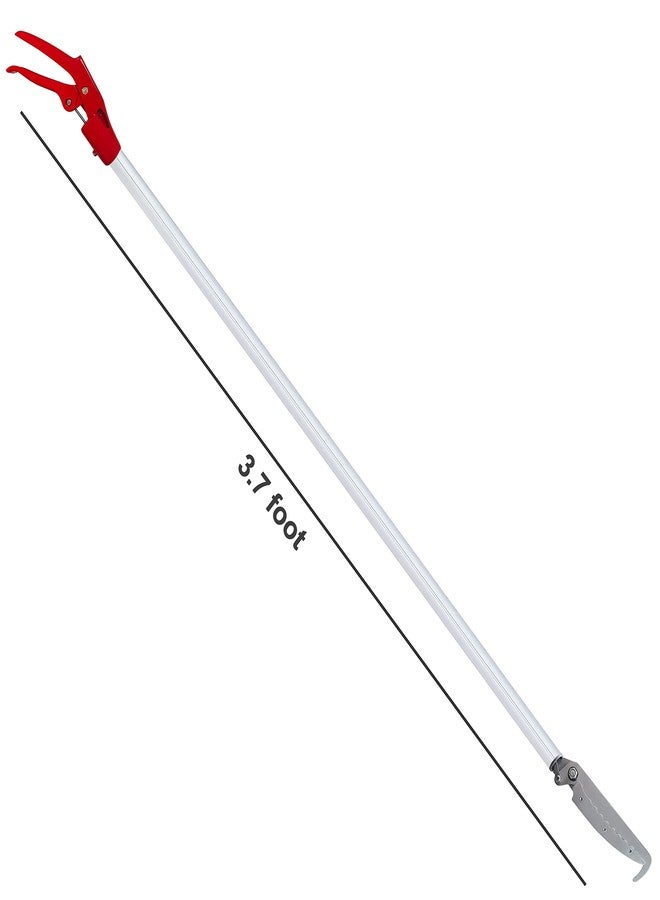Prunrt 3.7 FT Snake Grabber Long Handle with Hooks, Rattle Snake Catcher Tool, Professional Reptile Wide Jaw Tongs - Image 2