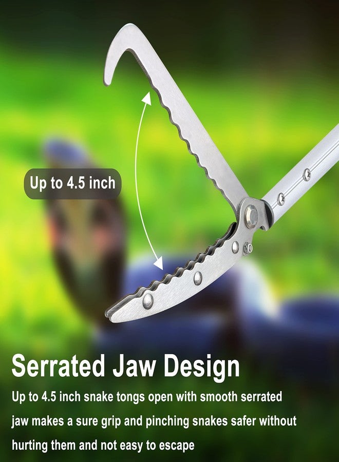 Prunrt 3.7 FT Snake Grabber Long Handle with Hooks, Rattle Snake Catcher Tool, Professional Reptile Wide Jaw Tongs - Image 5