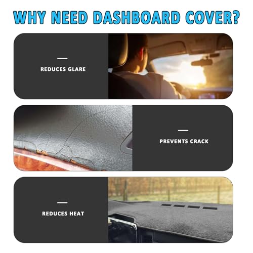 POSAID Dashboard Cover for 2022-2024 2025 Chevy Chevrolet Silverado/GMC Sierra 1500, Dash Cover for 2024 2025 Silverado Sierra 2500HD 3500HD, Gray - Image 5