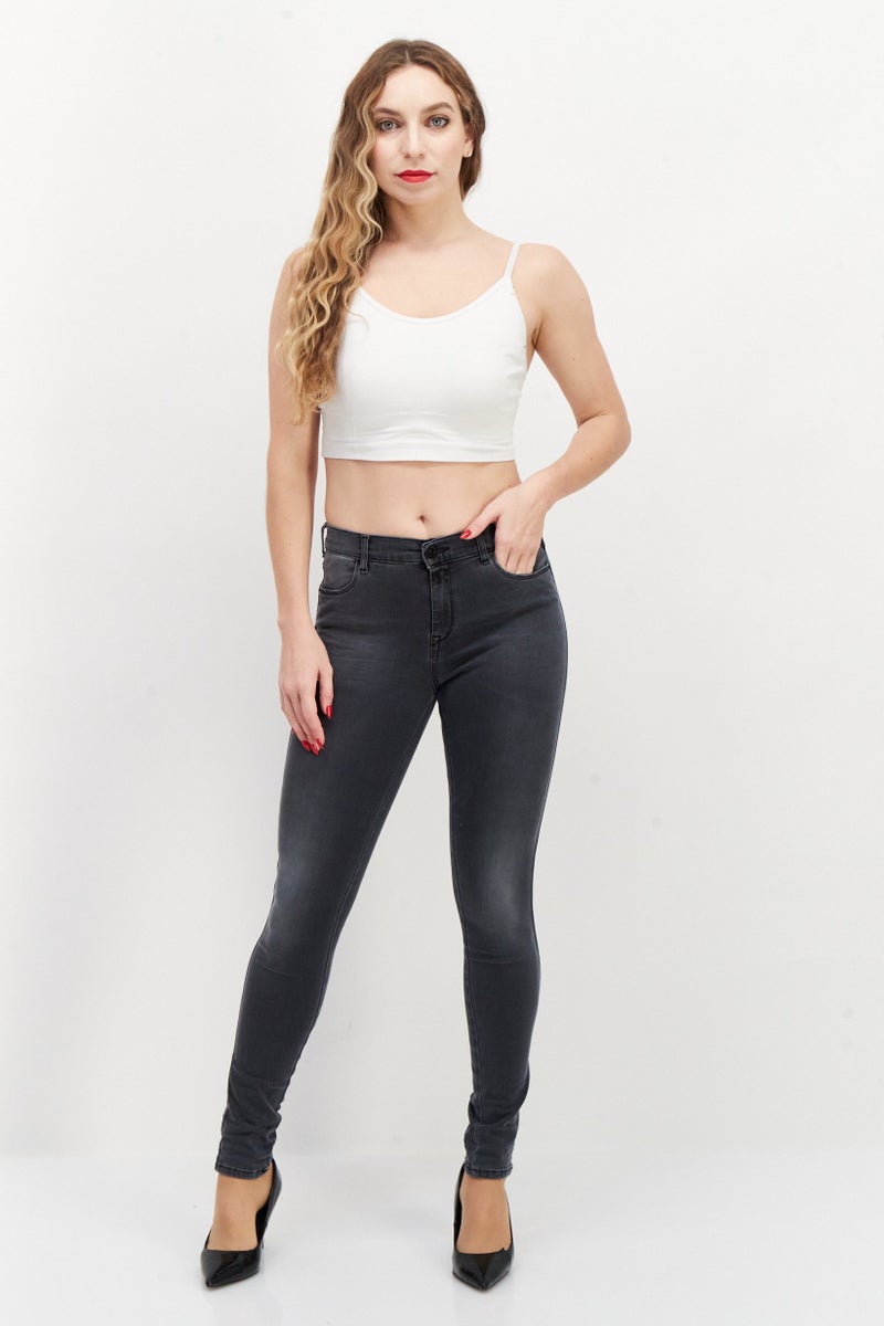 Replay Women Stella Fit Washed Stretchable Jeans, Grey - Image 3