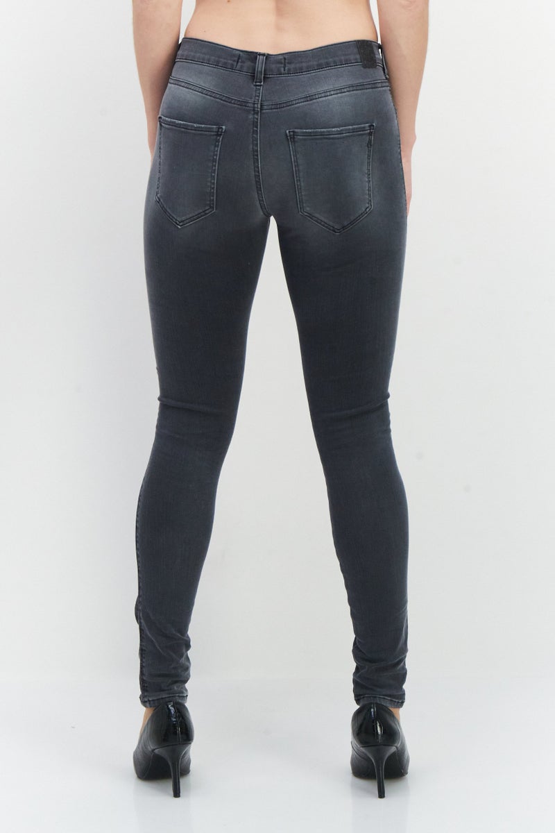 Replay Women Stella Fit Washed Stretchable Jeans, Grey - Image 2