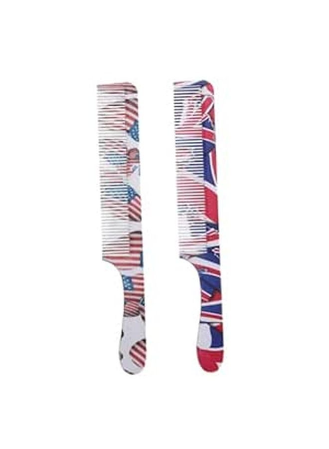 Scalp Massage Styling Comb 2pcs Anti Static Flat Head for Long Hair Salon Home Use - Image 1