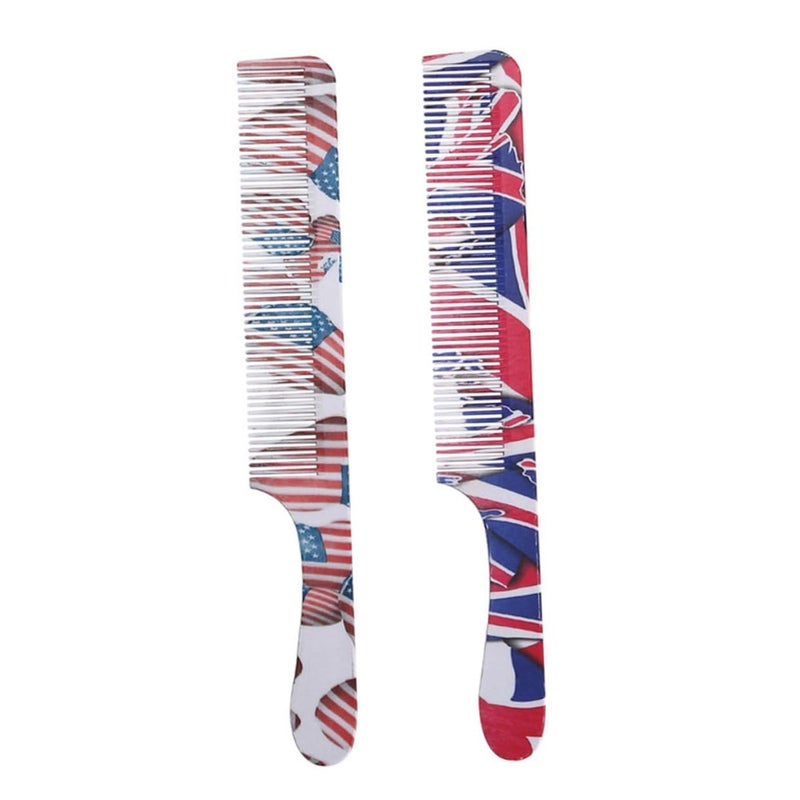 Scalp Massage Styling Comb 2pcs Anti Static Flat Head for Long Hair Salon Home Use - Image 2