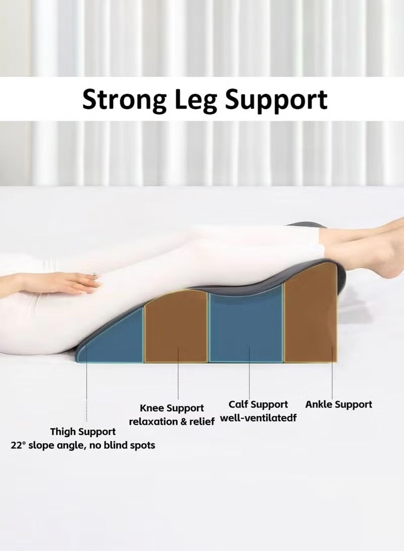 والالا وسادة ظهر إسفينية لراحة السرير، وسادة لوضع الساق، وسائد للنوم، وسادة إسفنجية للبالغين، وسادة لدعم الظهر، وسادة للقراءة للأسرة والأرائك، وسادة للنوم، تخفيف آلام الظهر والساق، ارتجاع المريء، مضاد للشخير - Image 5