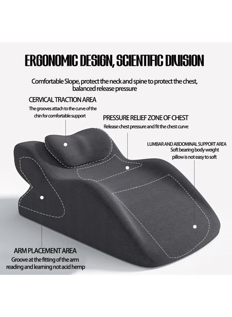 والالا وسادة ظهر إسفينية لراحة السرير، وسادة لوضع الساق، وسائد للنوم، وسادة إسفنجية للبالغين، وسادة لدعم الظهر، وسادة للقراءة للأسرة والأرائك، وسادة للنوم، تخفيف آلام الظهر والساق، ارتجاع المريء، مضاد للشخير - Image 3