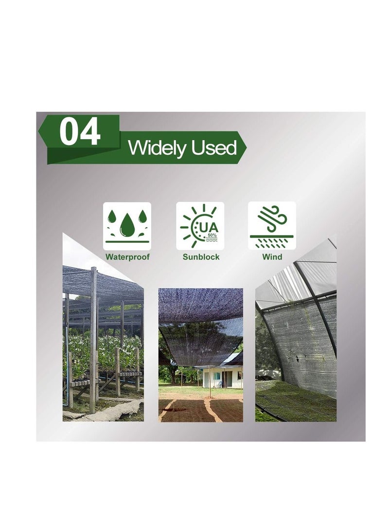 Y&D Sunblock Shade Cloth Net Black Resistant 6x20 Ft Garden Mesh Tarp for Plant Cover Greenhouse Plants Taped Edge Grommets Flower Barn Kennel  - Image 5