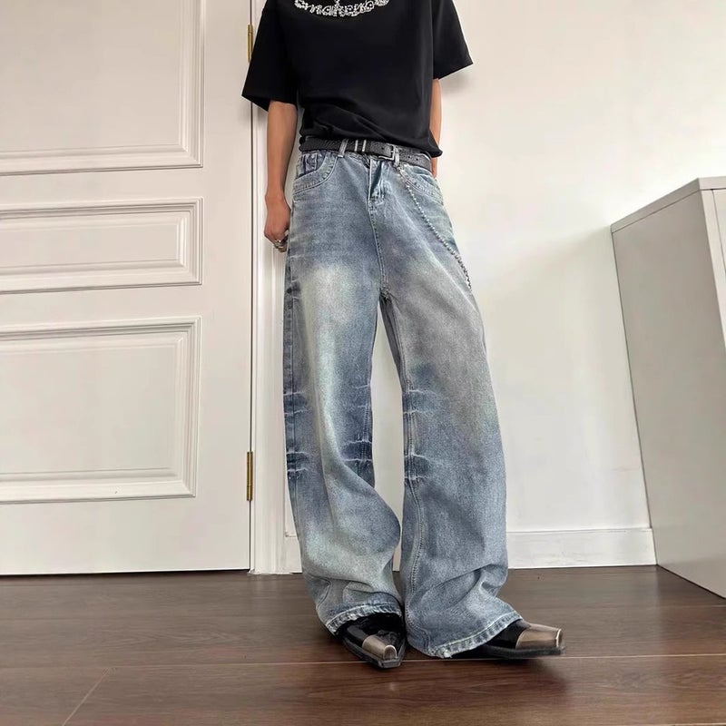 Unisex Classic Denim Jeans Loose Fit Daily Outdoor Wear - Image 2