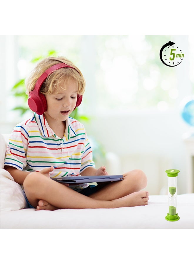مجموعة من 5 ساعات رملية، كل ساعة رملية بلاستيكية، مؤقت عد تنازلي مرئي، أداة لإدارة الوقت للطبخ والدراسة والألعاب والاستخدام المنزلي والمكتبي - Image 5