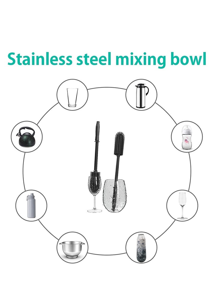 SOLARAE Silicone Bottle Cleaning Brush with 16‚ÄùLong Water Bottle Brush Cleaner Brush for Hydro Flask, Glassware, Vases, Water Bottle Cleaner Brush for Narrow Neck Containers 2 Pack - Image 3