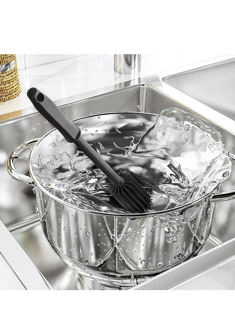 SOLARAE Silicone Bottle Cleaning Brush with 16‚ÄùLong Water Bottle Brush Cleaner Brush for Hydro Flask, Glassware, Vases, Water Bottle Cleaner Brush for Narrow Neck Containers 2 Pack - Image 5