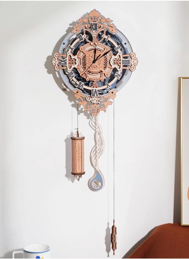 ROKR Romantic Note Wall Clock Mechanical Gear- 3D Wooden Puzzle  - Image 1