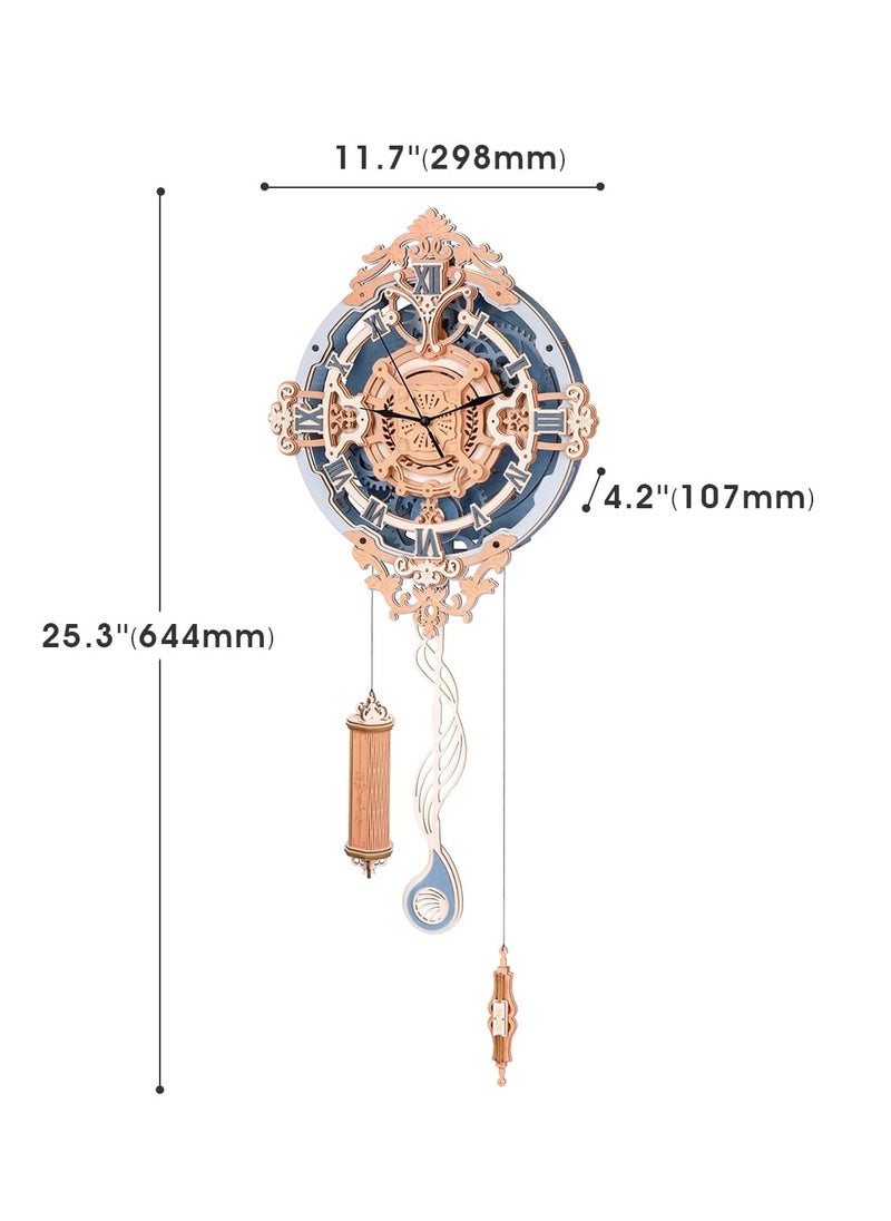 ROKR Romantic Note Wall Clock Mechanical Gear- 3D Wooden Puzzle  - Image 4