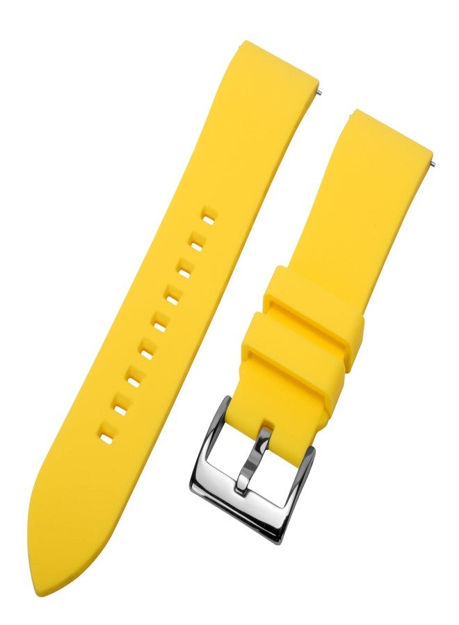TStrap Silicone Watch Strap 20mm - Yellow Quick Release Watch Band for Mens Womens - Military Waterproof Smart Watches Bracelet Replacement with Clasp Ladies - 18mm 19mm 20mm 21mm 22mm 24mm - Image 2