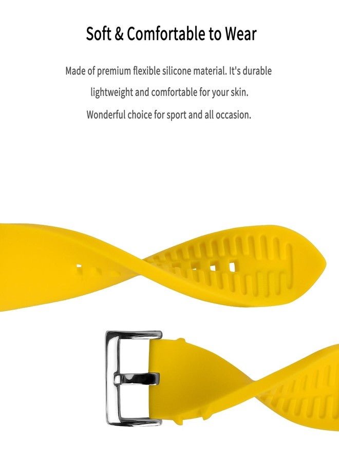TStrap Silicone Watch Strap 20mm - Yellow Quick Release Watch Band for Mens Womens - Military Waterproof Smart Watches Bracelet Replacement with Clasp Ladies - 18mm 19mm 20mm 21mm 22mm 24mm - Image 5