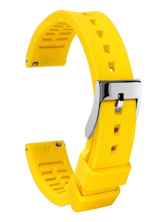 TStrap Silicone Watch Strap 20mm - Yellow Quick Release Watch Band for Mens Womens - Military Waterproof Smart Watches Bracelet Replacement with Clasp Ladies - 18mm 19mm 20mm 21mm 22mm 24mm - Image 1
