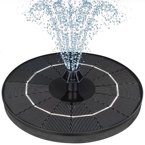 Mademax Upgraded Solar Fountain with 4 Easy Install Nozzle and Fixer, Solar Powered Fountain Pump for Bird Bath, Garden, Pond, Pool, Fish Tank, Outdoor - Image 1