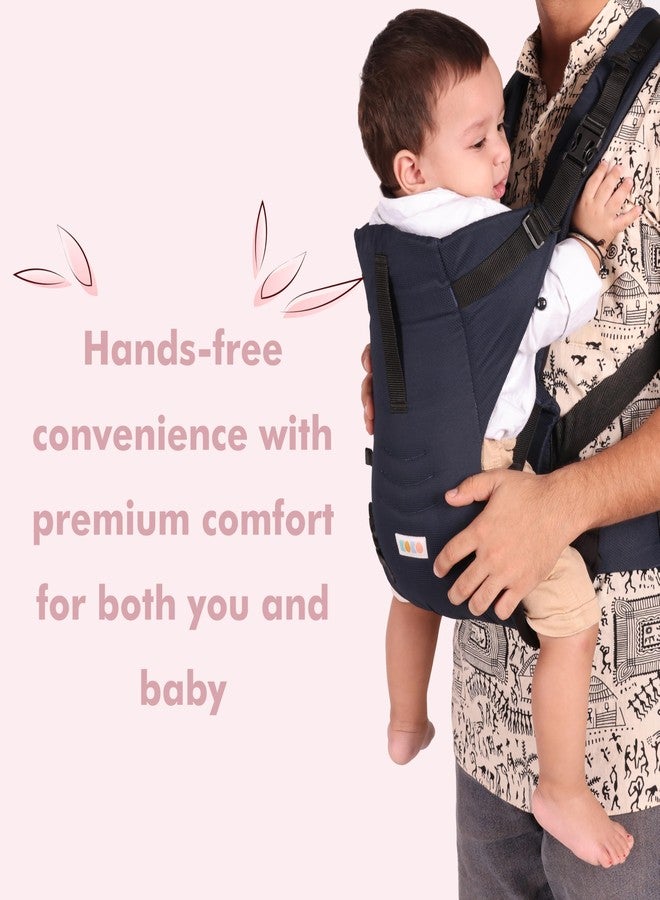 كوكو حاملة أطفال كوكو 2 في 1 سهلة الارتداء وقابلة للتعديل، تتحول إلى حقيبة كنغر - خفيفة الوزن وجيدة التهوية - حاملة أطفال من الأمام والخلف مع حزام أمان - أقصى وزن يصل إلى 15 كجم (أزرق داكن) - Image 4