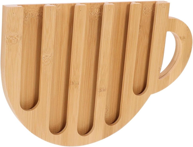 Healifty Wooden Coffee Capsule Rack Vertical Display Organizer Space Saving Mug Shaped Coffee Pod Holder Countertop Storage for Kitchen Home - Image 5