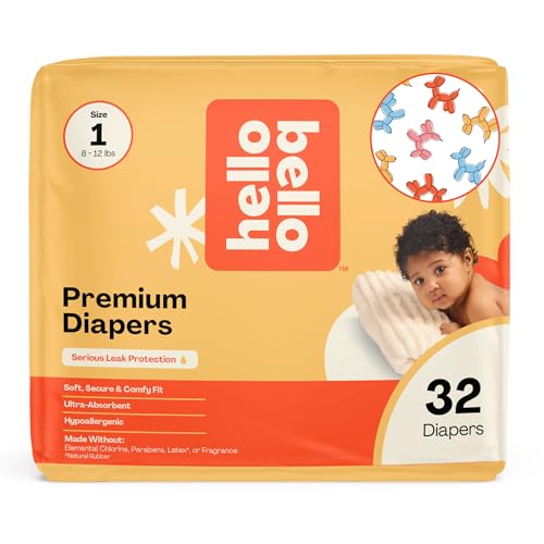 Hello Bello Premium Diapers Size 1 812 lbs Balloon Buddies Designs 32ct Jumbo Pack - Image 1