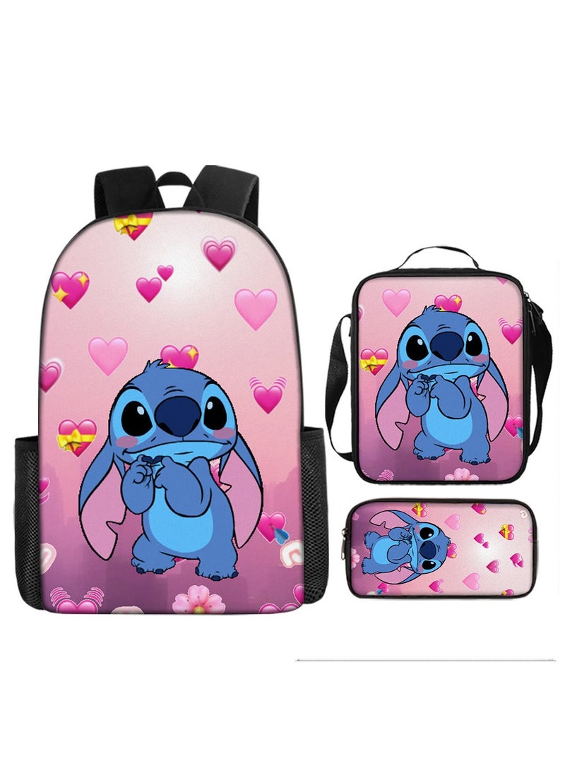 STITCH Stitch Primary And Secondary School Students' Three-Piece Backpack 29*42*16c