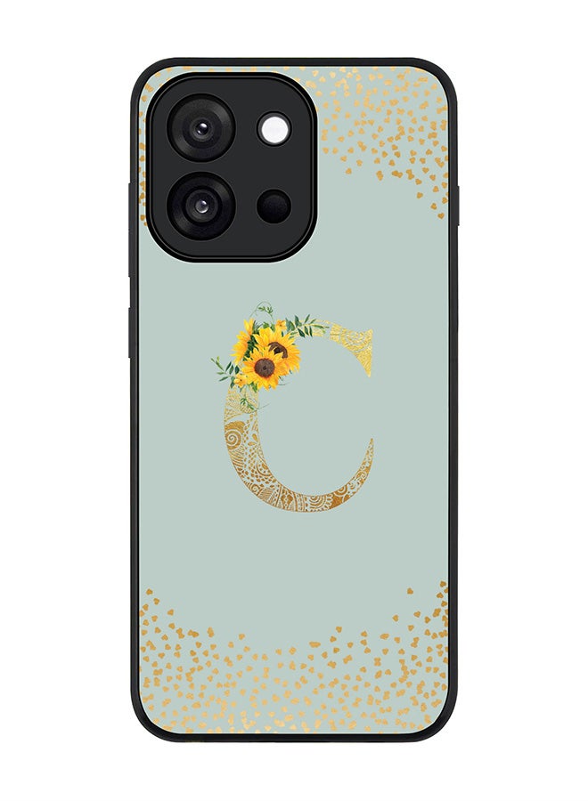 Stylizedd For OnePlus 13s / 13T Case,Slim fit Camera Protection, Shockproof Thin Phone cover  - Custom Floral Monogram - C  (Light Grey )