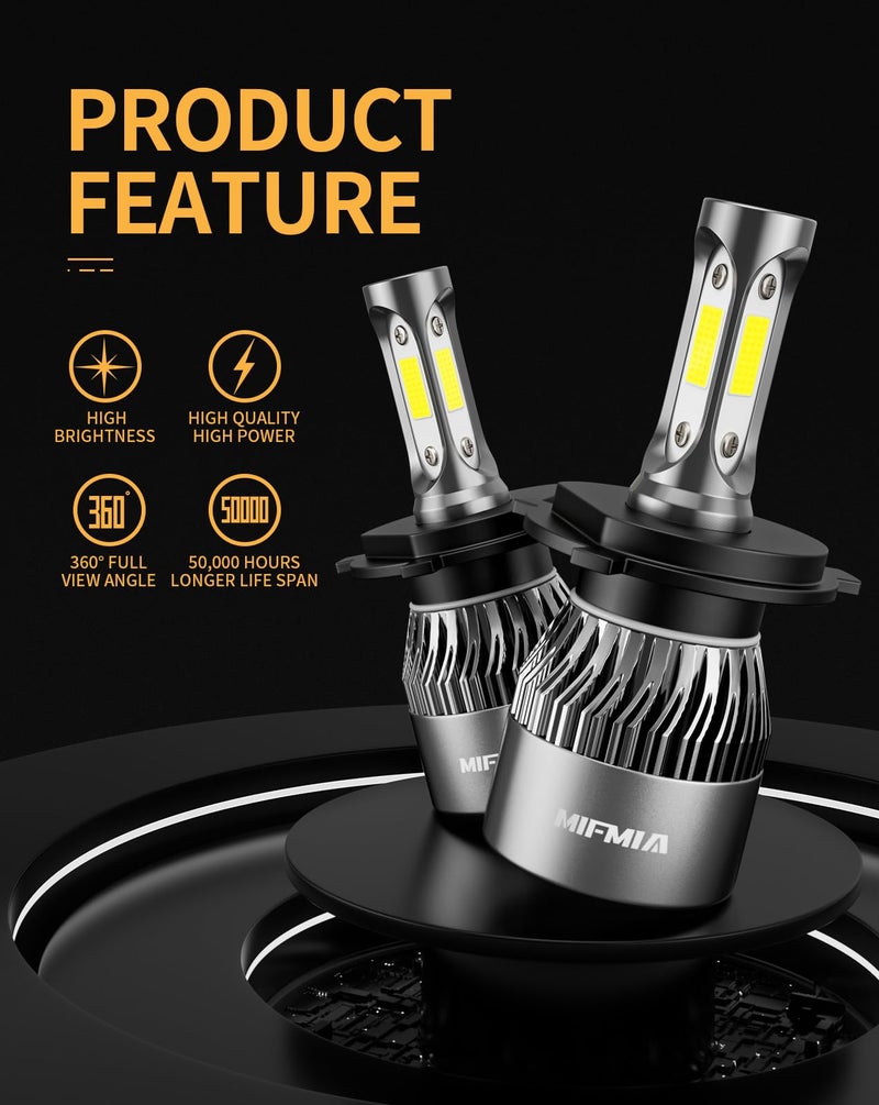 MIFMIA ð–§ðŸ¦/ðŸ«ðŸ¢ðŸ¢ðŸ¥ Bulbs 6500K Cool White, Backup Plug-N-Play with Cooling Fan Waterproof Off Road Lights, Pack of 2 - Image 2