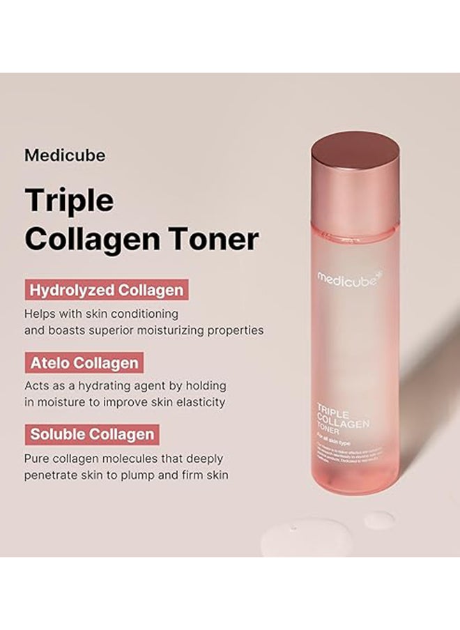 Medicube medicube Triple Collagen Toner - Hydrolyzed, Atelo, & Soluble Collagen for Deep Hydration & Plump Skin - Fast-Absorbing Formula for All-Day Suppleness, Korean Skincare  - Image 5