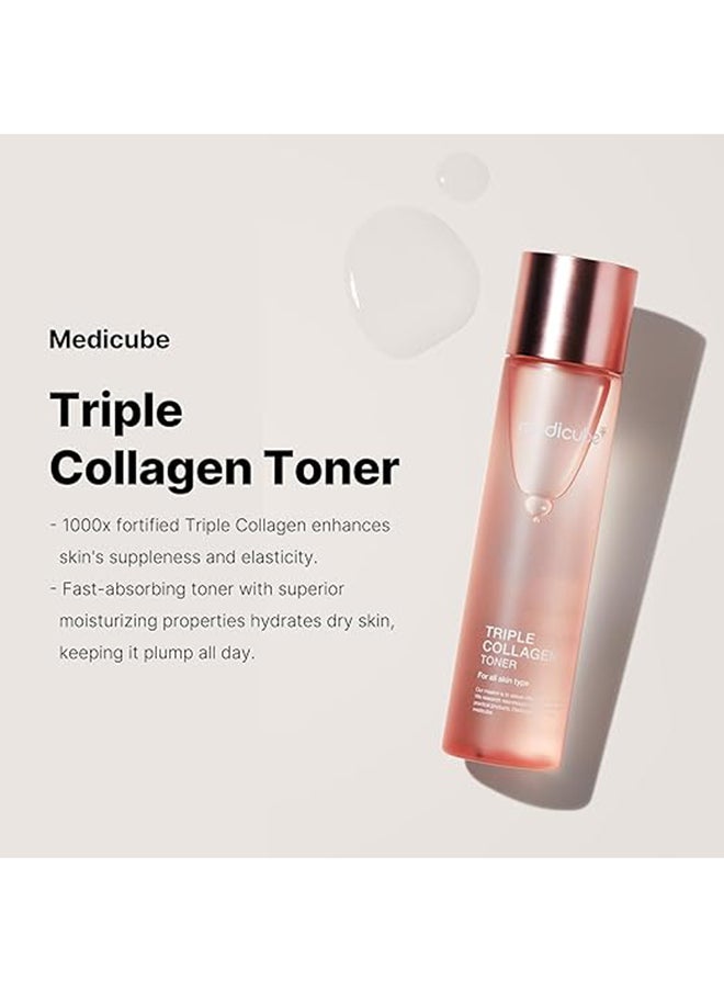 Medicube medicube Triple Collagen Toner - Hydrolyzed, Atelo, & Soluble Collagen for Deep Hydration & Plump Skin - Fast-Absorbing Formula for All-Day Suppleness, Korean Skincare  - Image 2